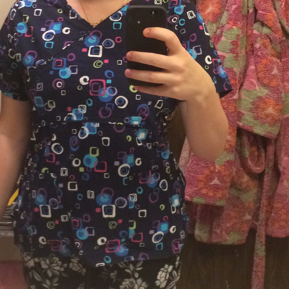 Women's Navy Blue Scrub Top